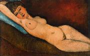 Amedeo Modigliani Reclining Nude on a Blue Cushion (mk39) oil painting